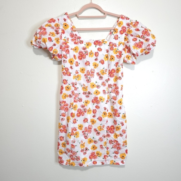 PRINCESS POLLY Charlene Multicolor Floral Puff Sleeve Mini Dress Size 4 - Picture 4 of 10